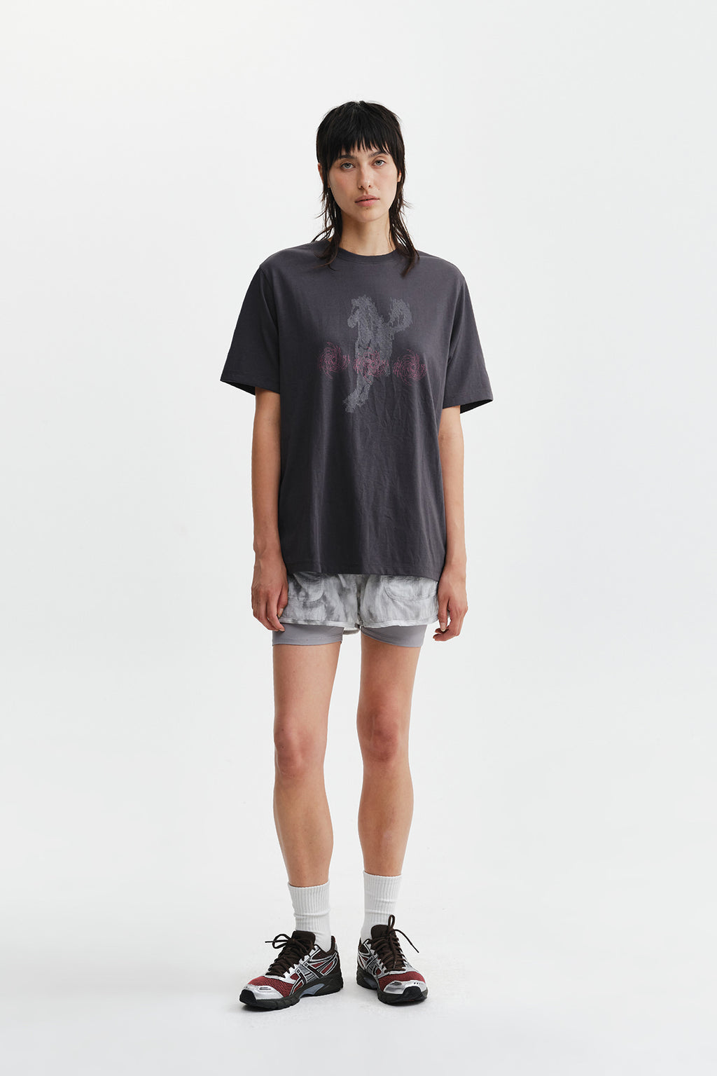 Matin Kim - Matin Pace Sprint Graffiti Top (Charcoal) product image 10 | TRAB K-Fashion Australia