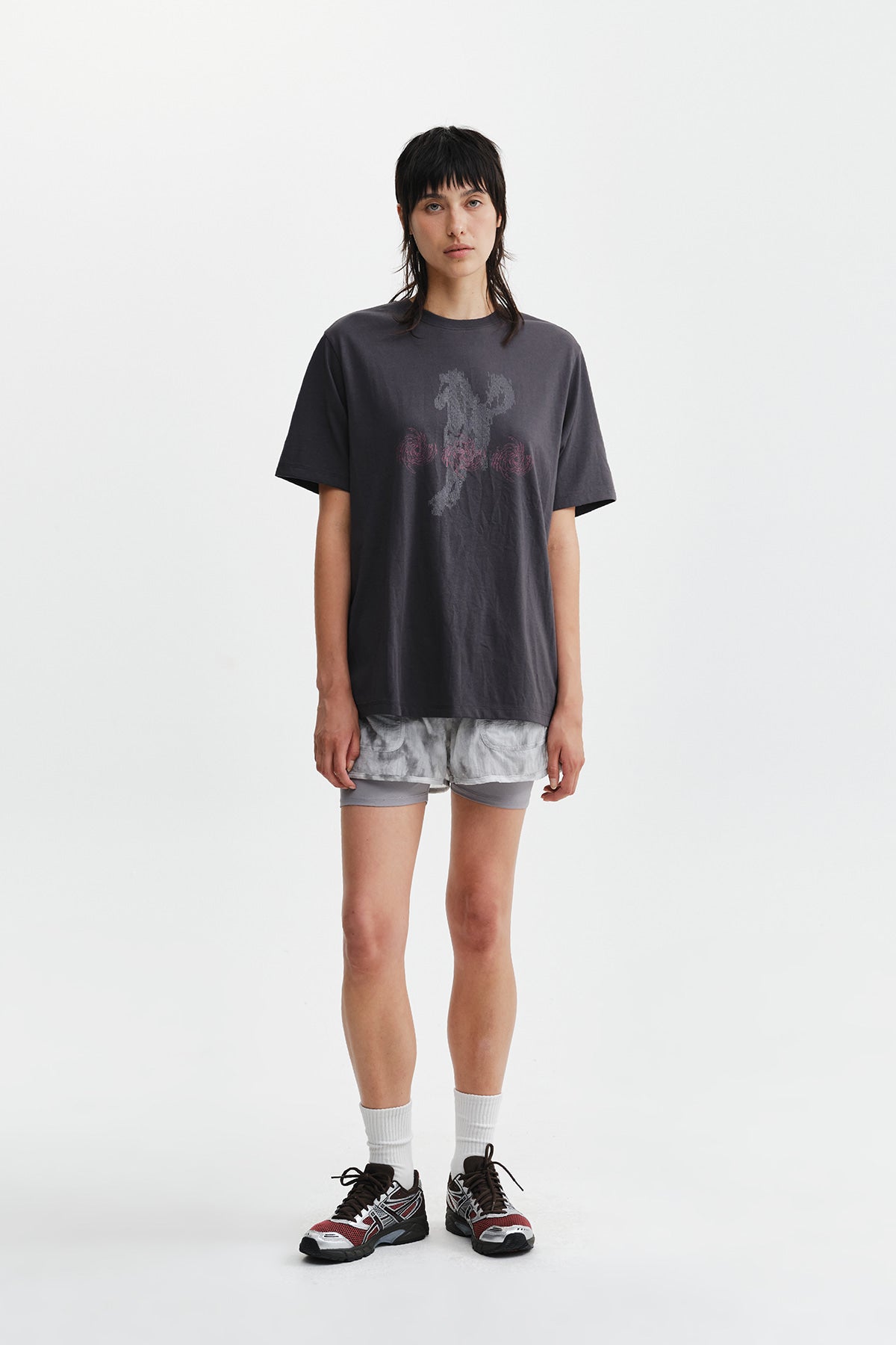 Matin Kim - Matin Pace Sprint Graffiti Top (Charcoal) product image 10 | TRAB K-Fashion Australia