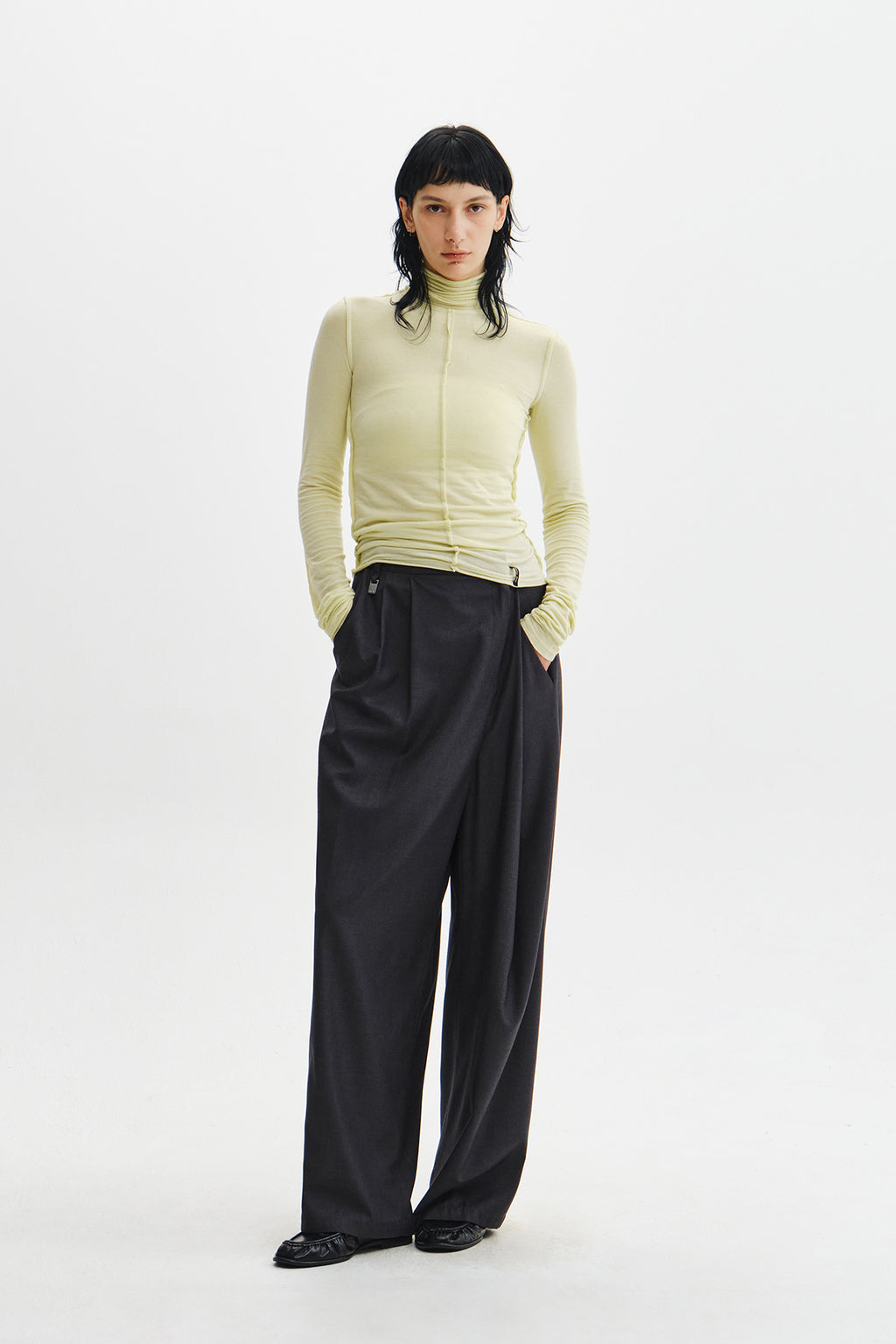 Matin Kim - Raw Cut High Neck Top (Lime) product image 10 | TRAB K-Fashion Australia