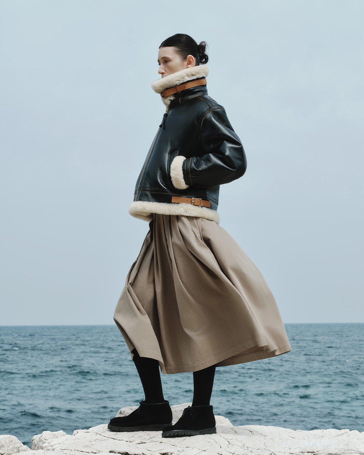 Eastlogue - Airborne Mouton Short Jacket (Black) product image 4 | TRAB K-Fashion Australia