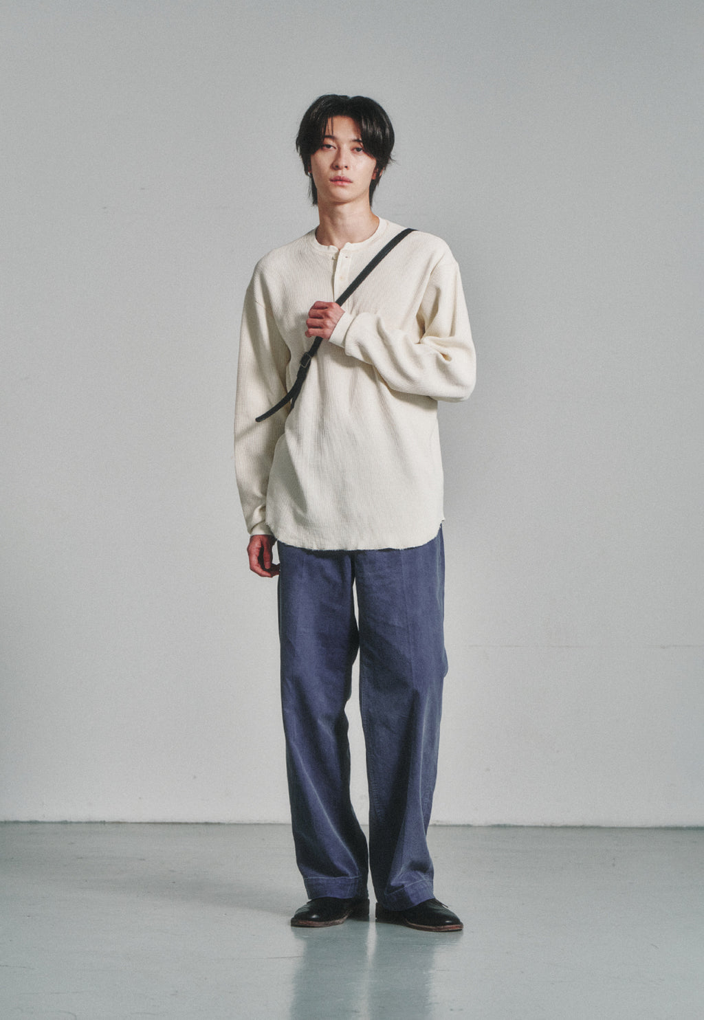 Art if acts - Garment Dyed Waffle Henley (Cream) product image 4 | TRAB K-Fashion Australia