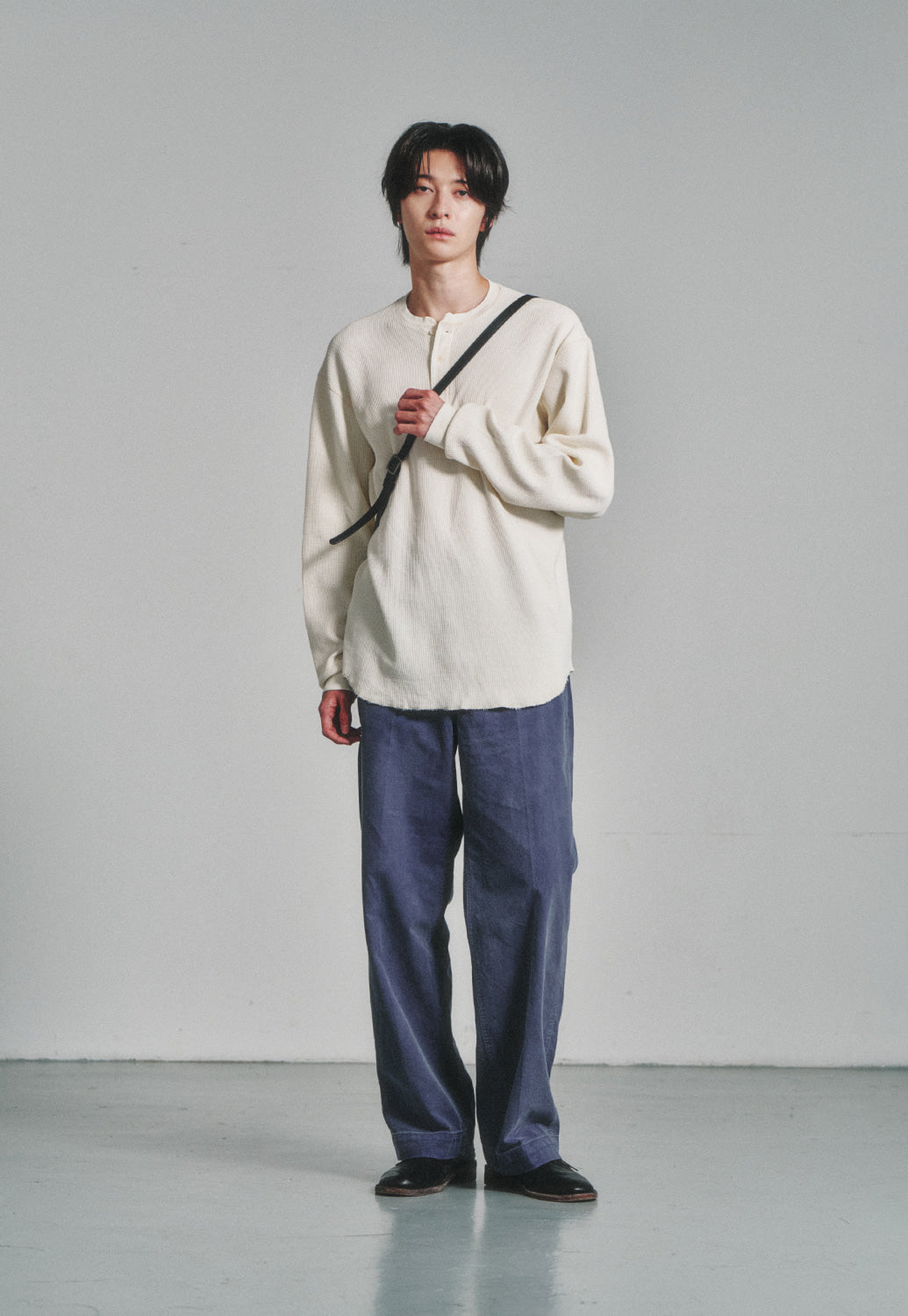 Art if acts - Garment Dyed Waffle Henley (Cream) product image 4 | TRAB K-Fashion Australia