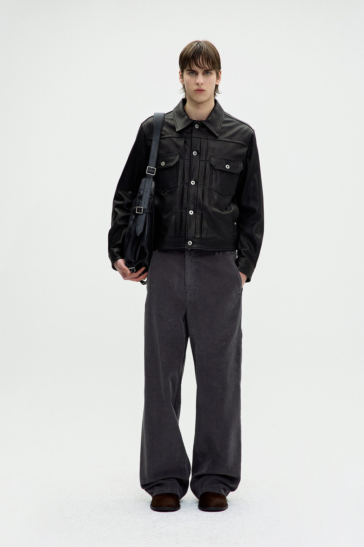Coor - Goat Skin Pocket Trucket Jacket (Black) product image 2 | TRAB K-Fashion Australia