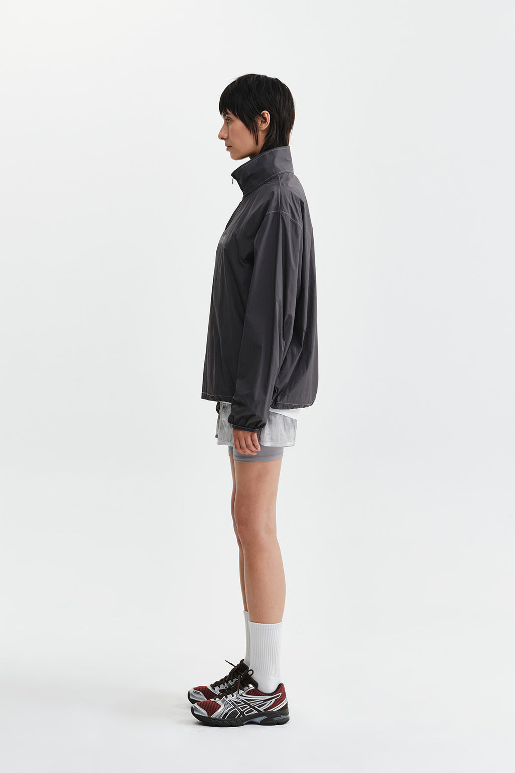 Matin Kim - Matin Pace Logo Half Zip Top (Charcoal) product image 7 | TRAB K-Fashion Australia