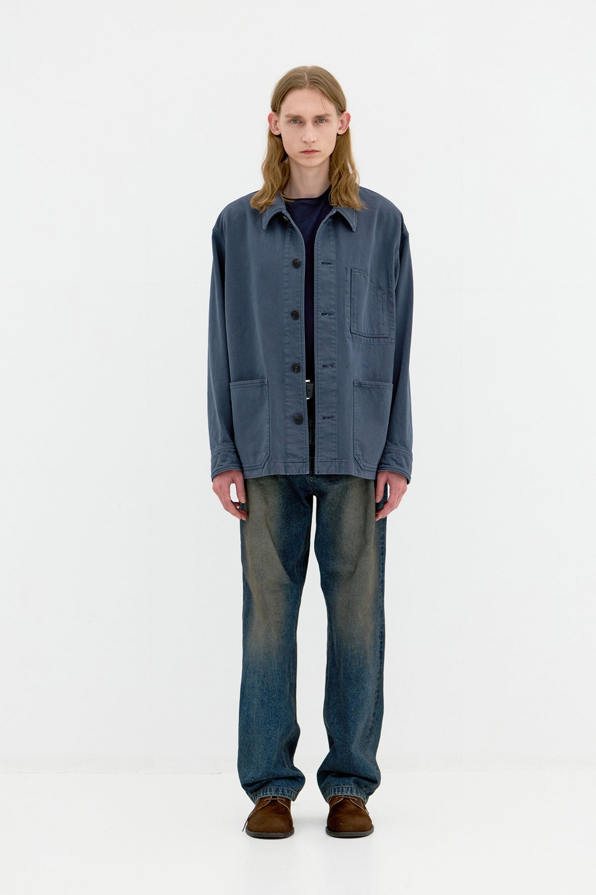 Coor - Dyed Moleskin Chore Jacket (Grayish Blue) product image 2 | TRAB K-Fashion Australia