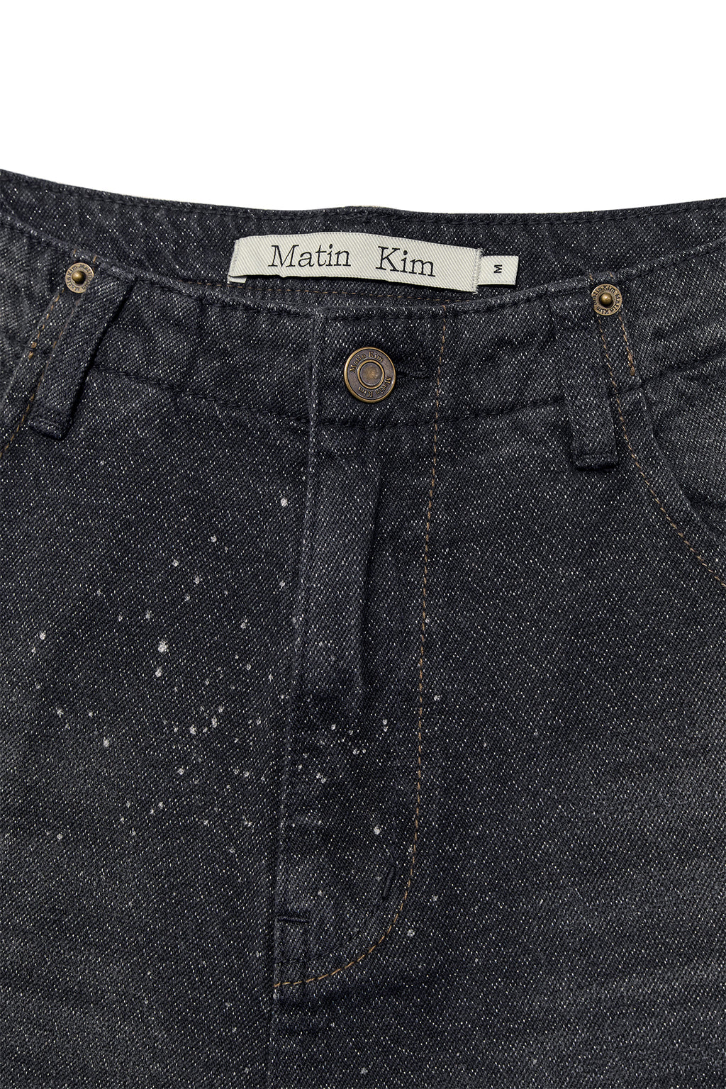 Matin Kim - Back Line Point Soft Shiny Denim Pants (Navy) product image 3 | TRAB K-Fashion Australia