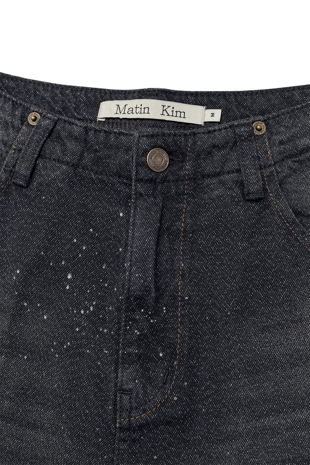 Matin Kim - Back Line Point Soft Shiny Denim Pants (Navy) product image 3 | TRAB K-Fashion Australia