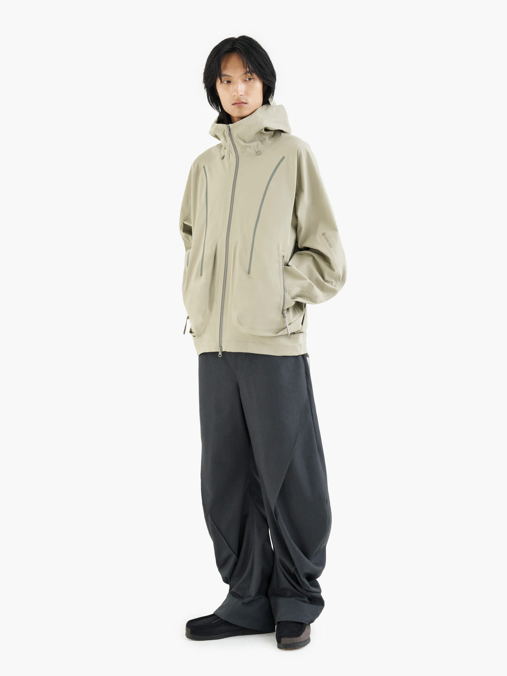 Jiyong Kim - Gore-Tex Draped Windbreaker (Sage Green) product image 1 | TRAB K-Fashion Australia