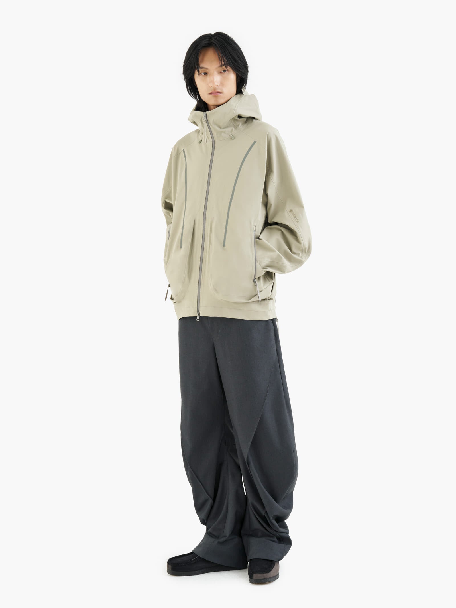 Jiyong Kim - Gore-Tex Draped Windbreaker (Sage Green) product image 1 | TRAB K-Fashion Australia