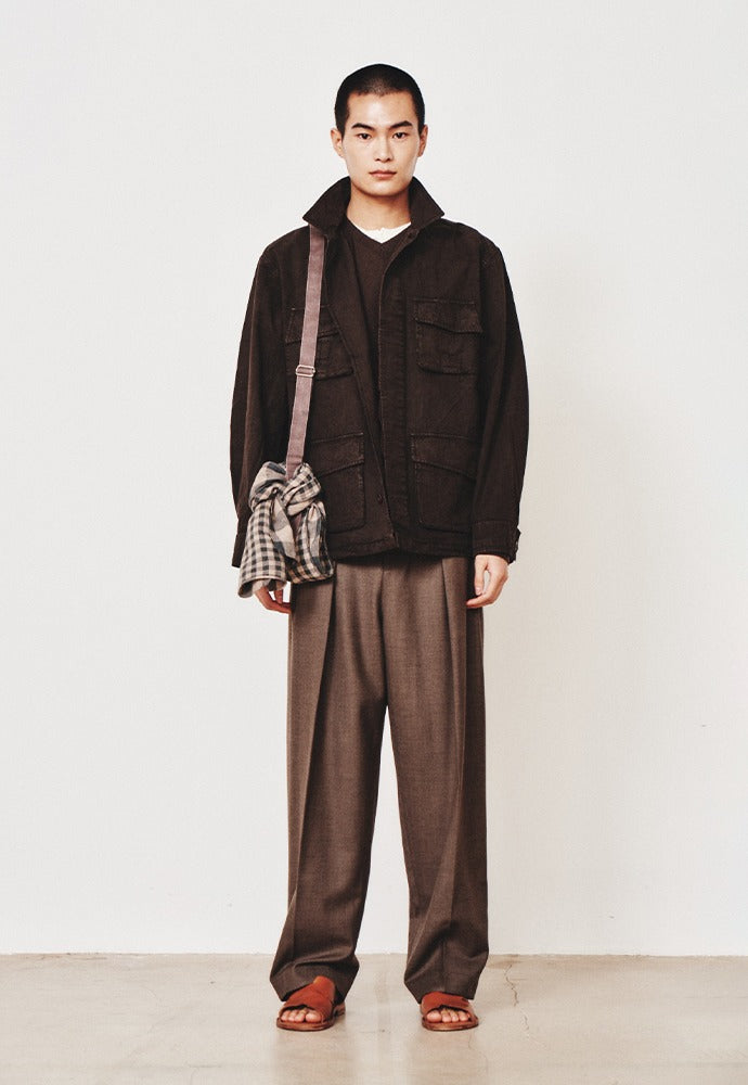 Art if acts - Garment Dyed Jungle Fatigue Jacket (Mud Brown) product image 1 | TRAB K-Fashion Australia