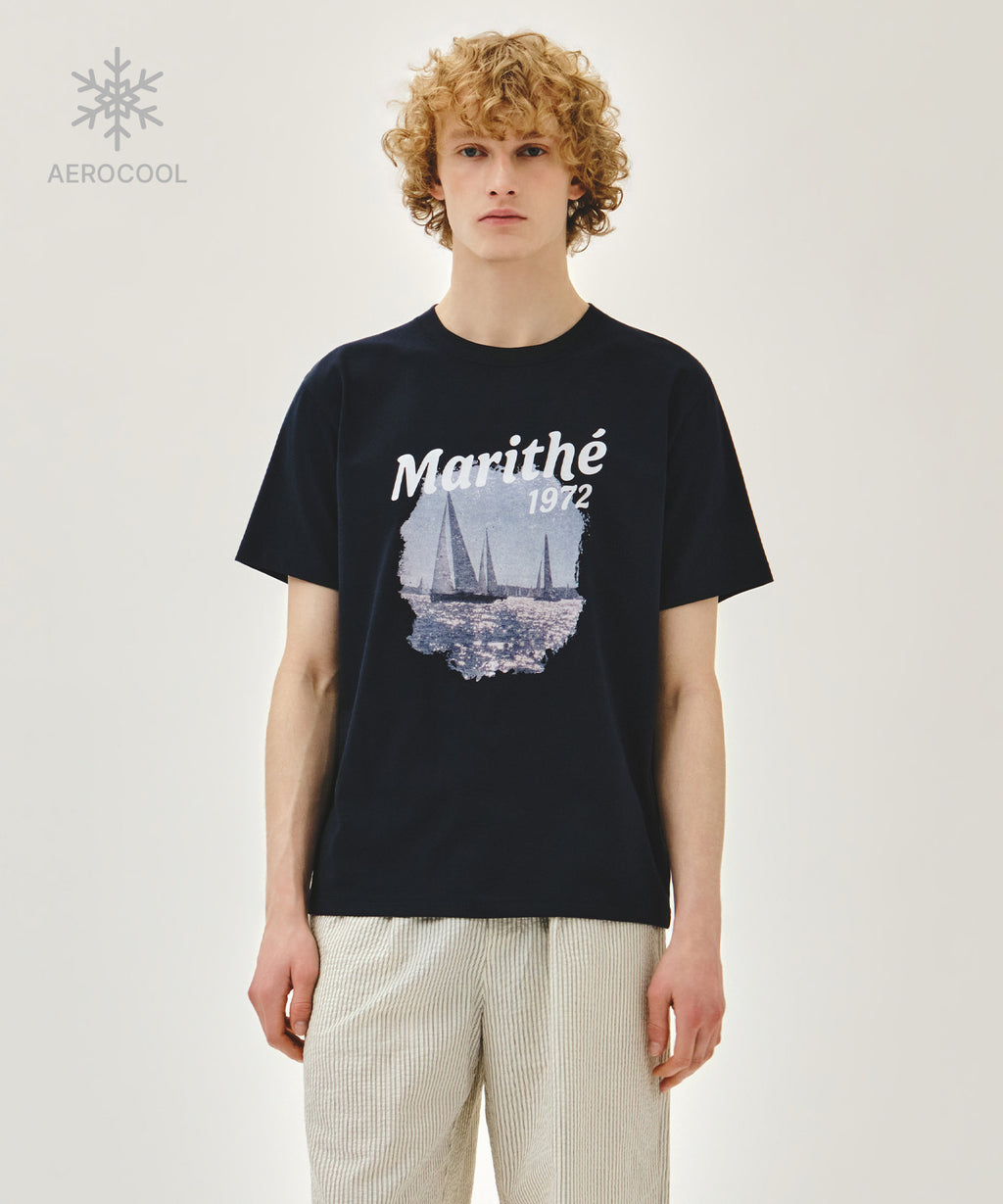 Marithe & Francois Girbaud - Aerocool Vacance Graphic Tee (Dark Navy) product image 1 | TRAB K-Fashion Australia