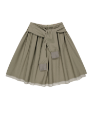 Coyseio - Strap Shirring Skirt (Ash Brown) product image 1 | TRAB K-Fashion Australia