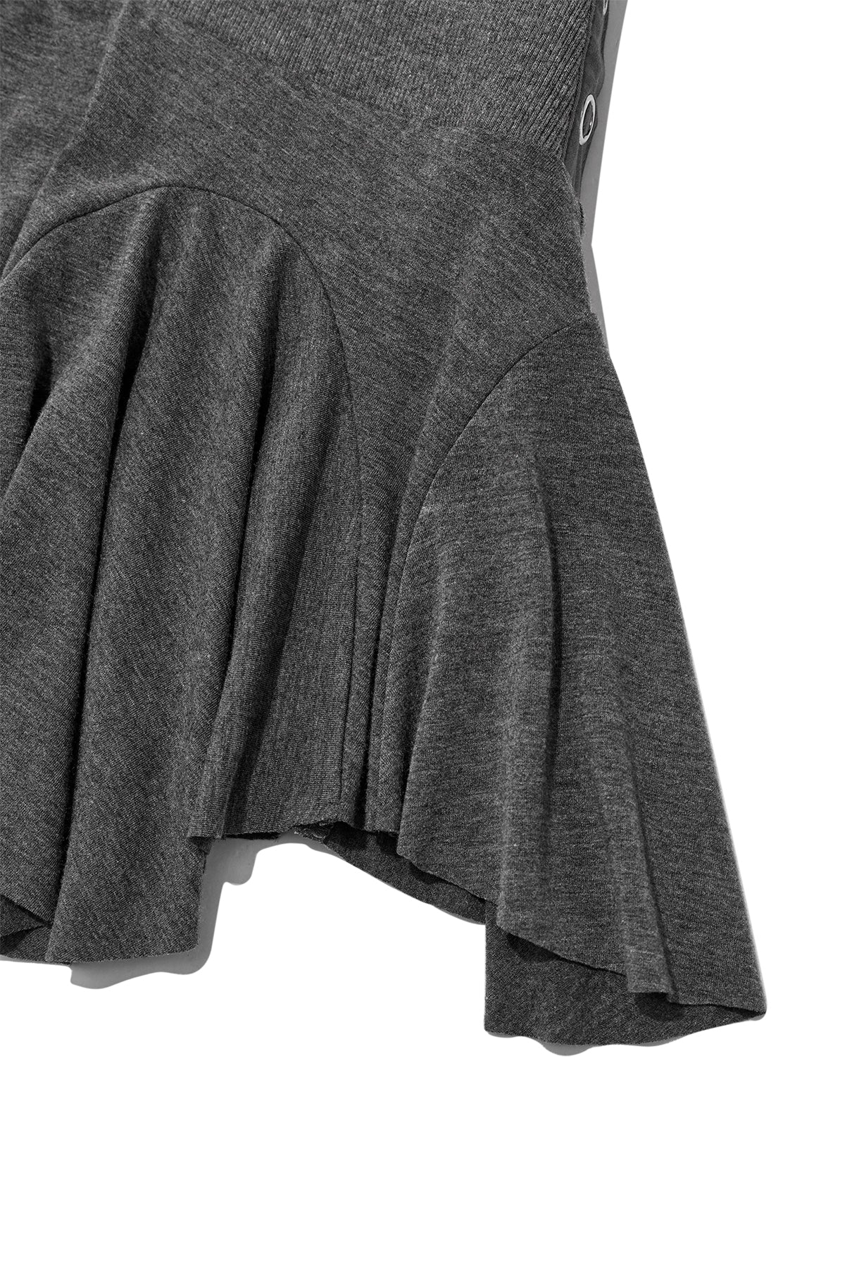 Matin Kim - Unbalance Flare Folding Skirt (Charcoal) product image 5 | TRAB K-Fashion Australia