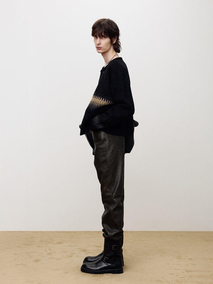 Tonywack - Alpaca Jacquard Knitted Blouson (Pale Black) product image 3 | TRAB K-Fashion Australia