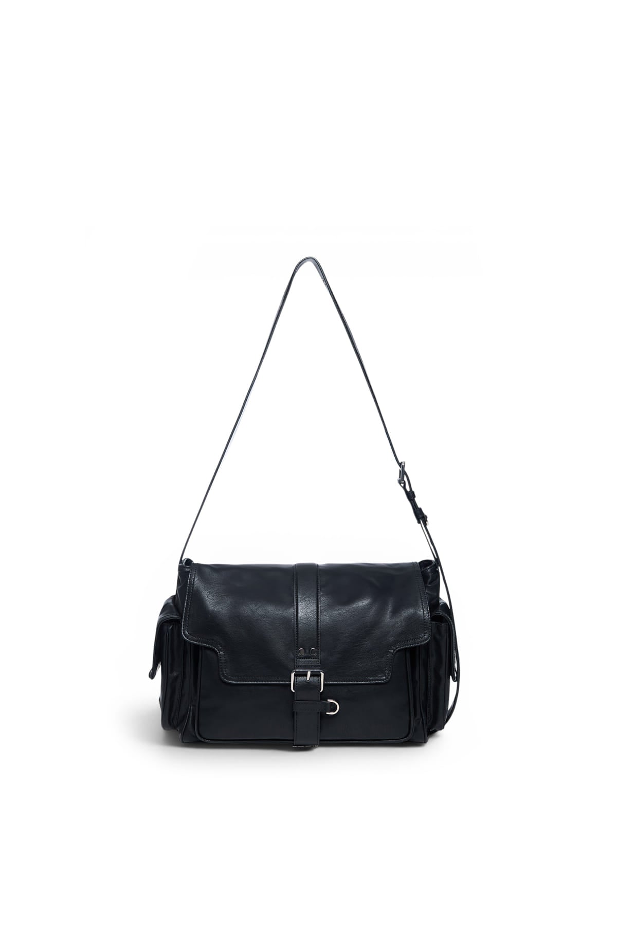 Matin Kim - Dual Pocket Messenger Bag (Black) product image 1 | TRAB K-Fashion Australia