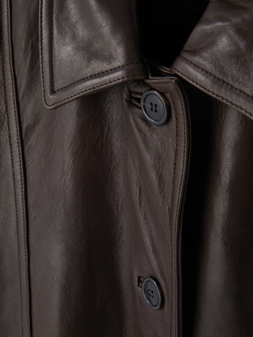 Recto - Oversized Leather Coat (Dark Brown) product image 15 | TRAB K-Fashion Australia