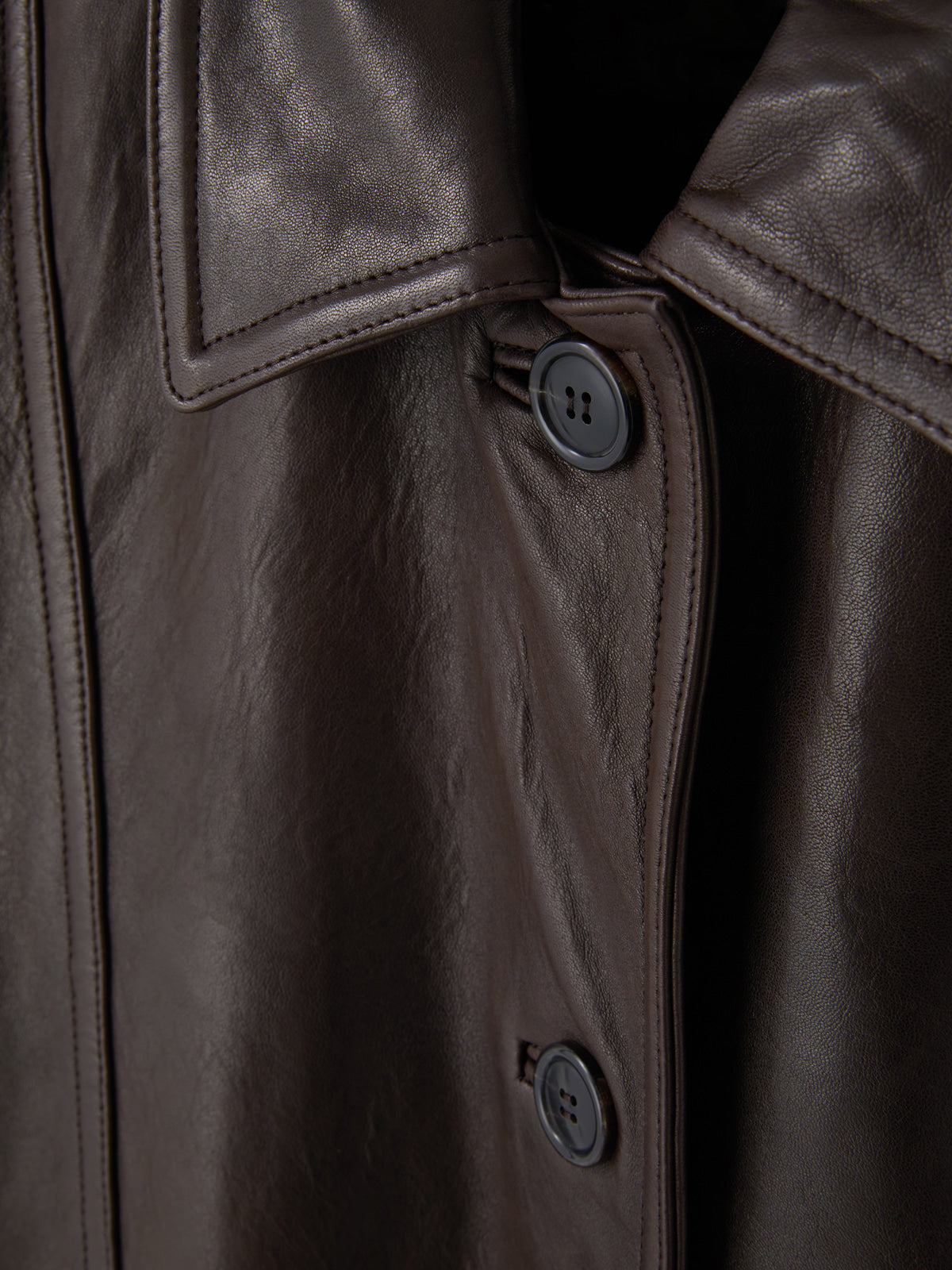 Recto - Oversized Leather Coat (Dark Brown) product image 15 | TRAB K-Fashion Australia