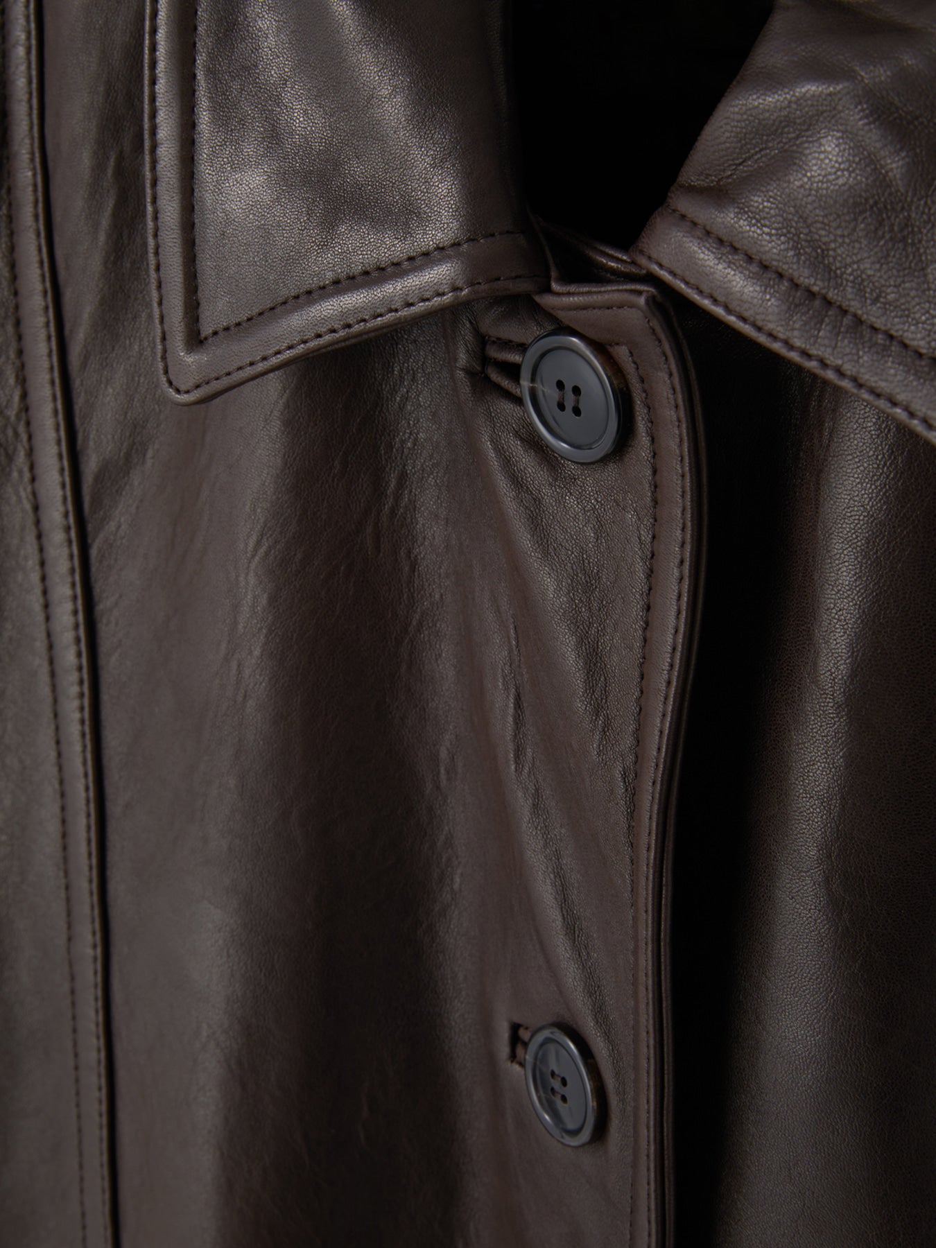 Recto - Oversized Leather Coat (Dark Brown) product image 14 | TRAB K-Fashion Australia