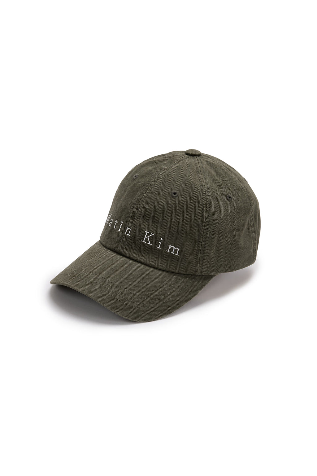 Matin Kim - Matin Herringbone Typo Ball Cap (Khaki) product image 2 | TRAB K-Fashion Australia