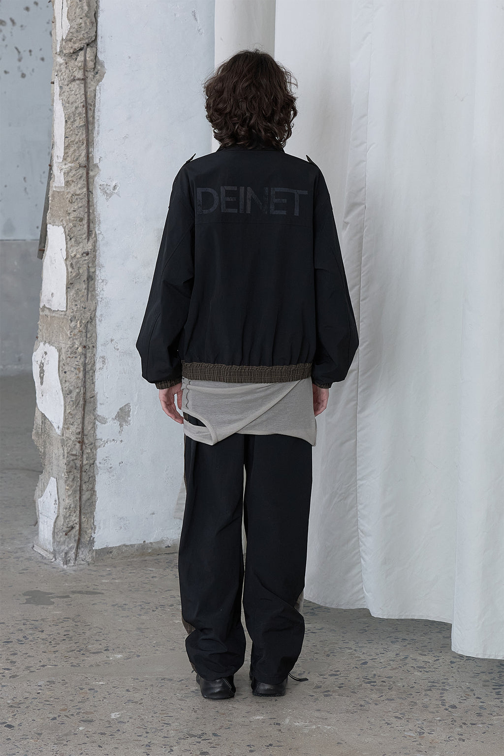Deinet - Point Check Detail Jacket (Black) product image 3 | TRAB K-Fashion Australia