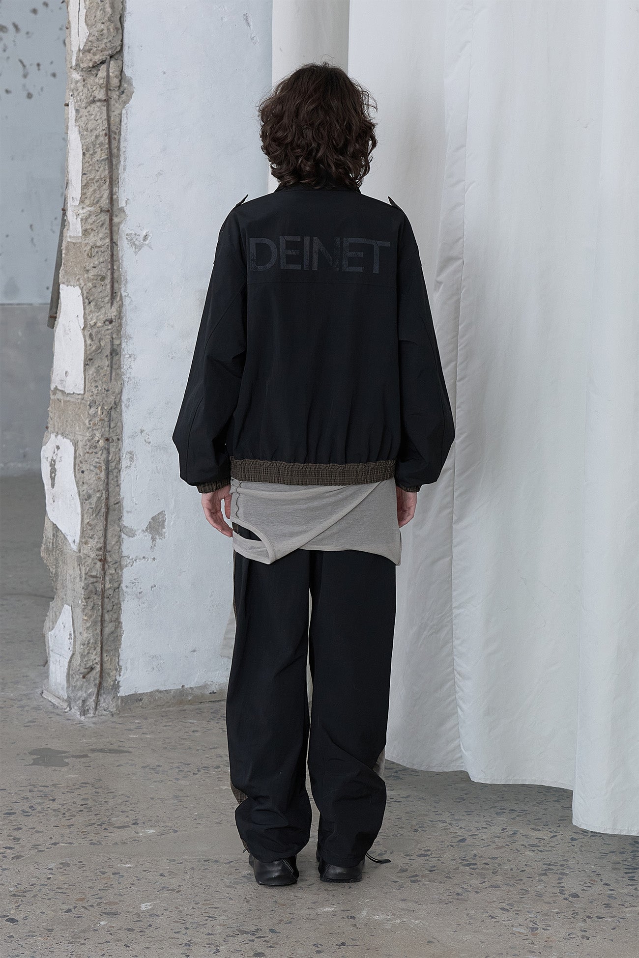 Deinet - Point Check Detail Jacket (Black) product image 3 | TRAB K-Fashion Australia