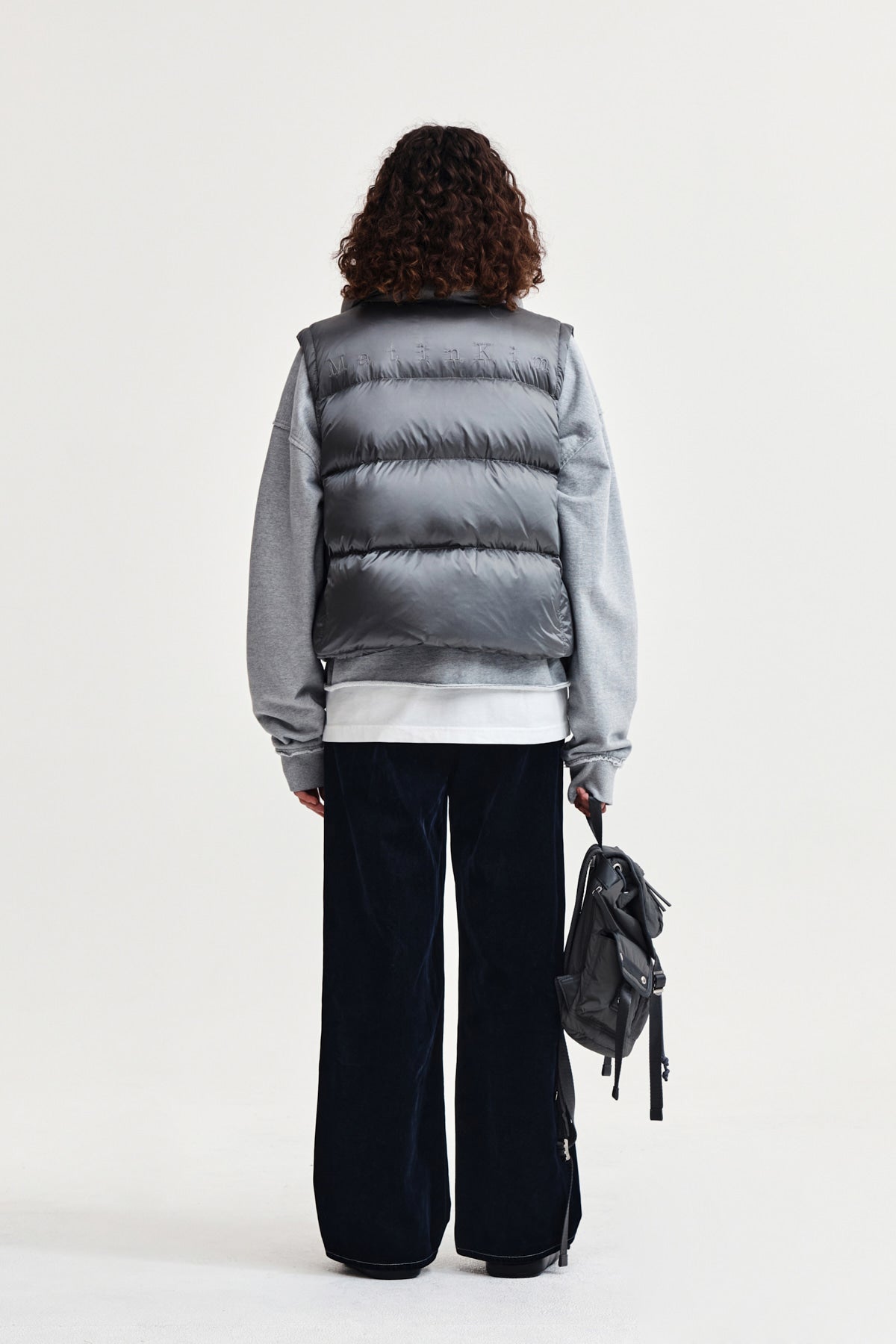 Matin Kim - Unbalance Quilted Down Vest (Grey) product image 7 | TRAB K-Fashion Australia