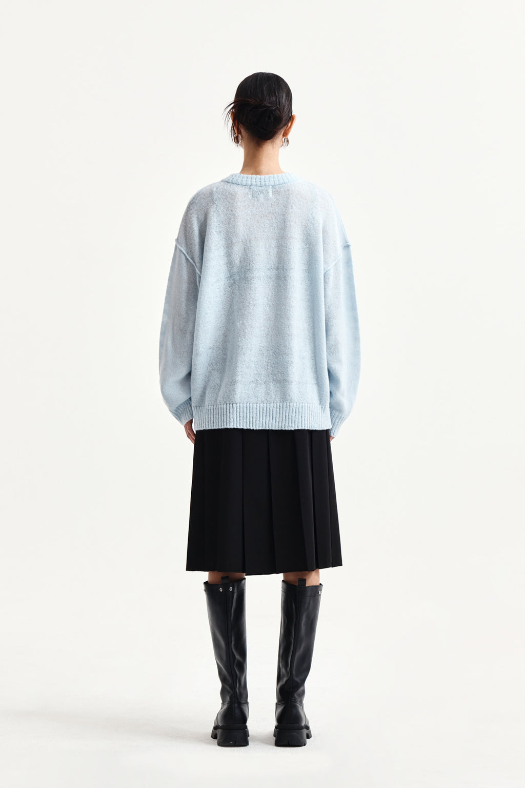 Matin Kim - Graffiti Artwork Knit Pullover (Light Blue) product image 7 | TRAB K-Fashion Australia