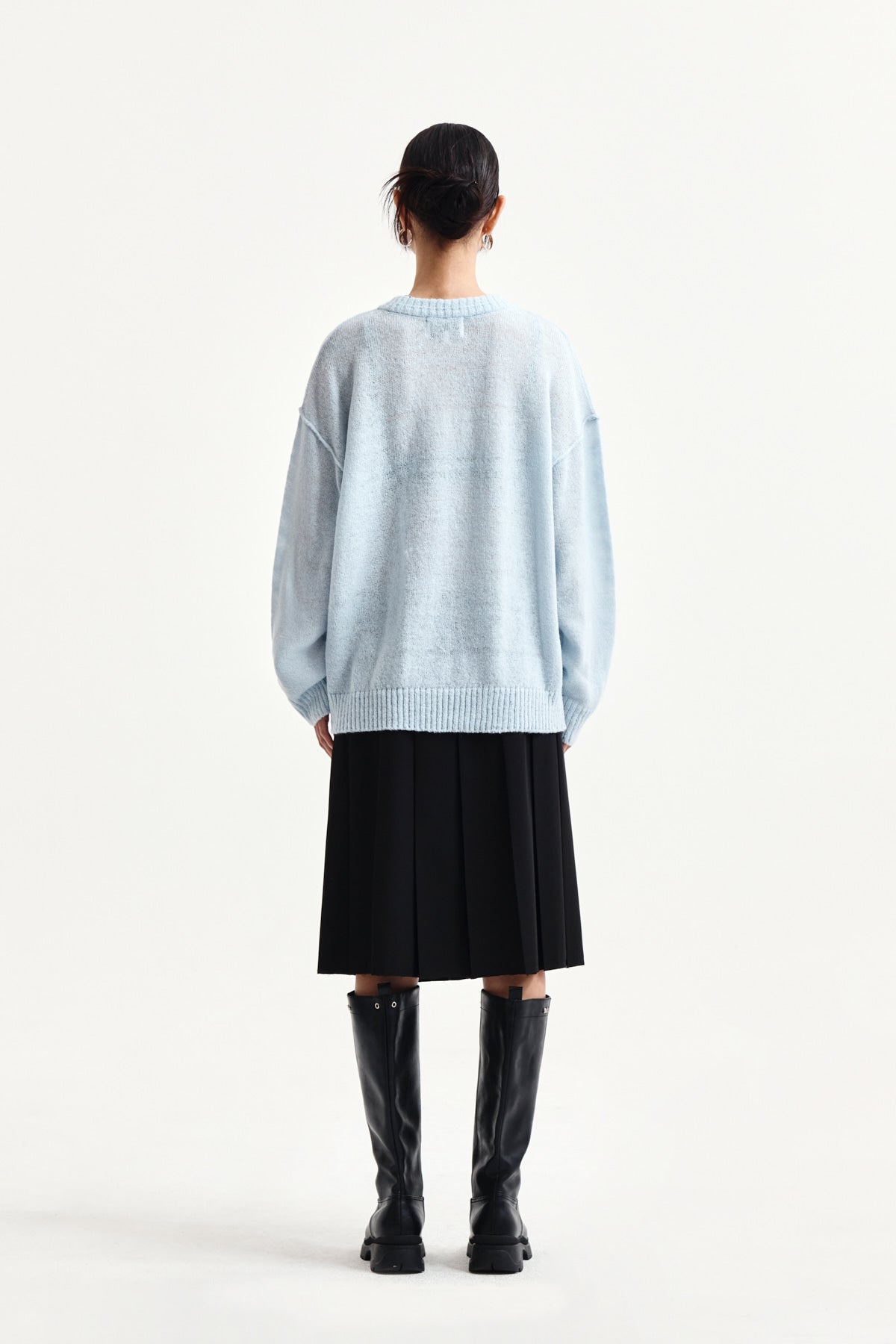 Matin Kim - Graffiti Artwork Knit Pullover (Light Blue) product image 7 | TRAB K-Fashion Australia