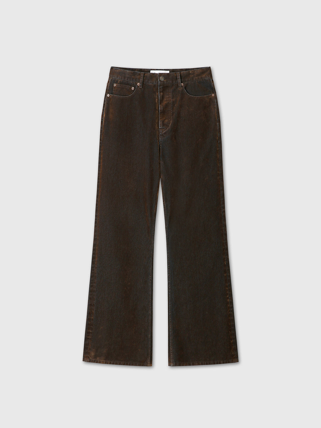 Tonywack - Flocked Denim Loose Flared Pants (Brown) product image 8 | TRAB K-Fashion Australia
