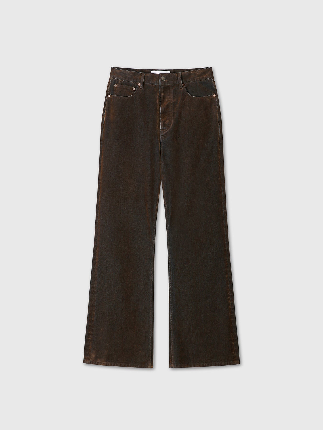 Tonywack - Flocked Denim Loose Flared Pants (Brown) product image 8 | TRAB K-Fashion Australia