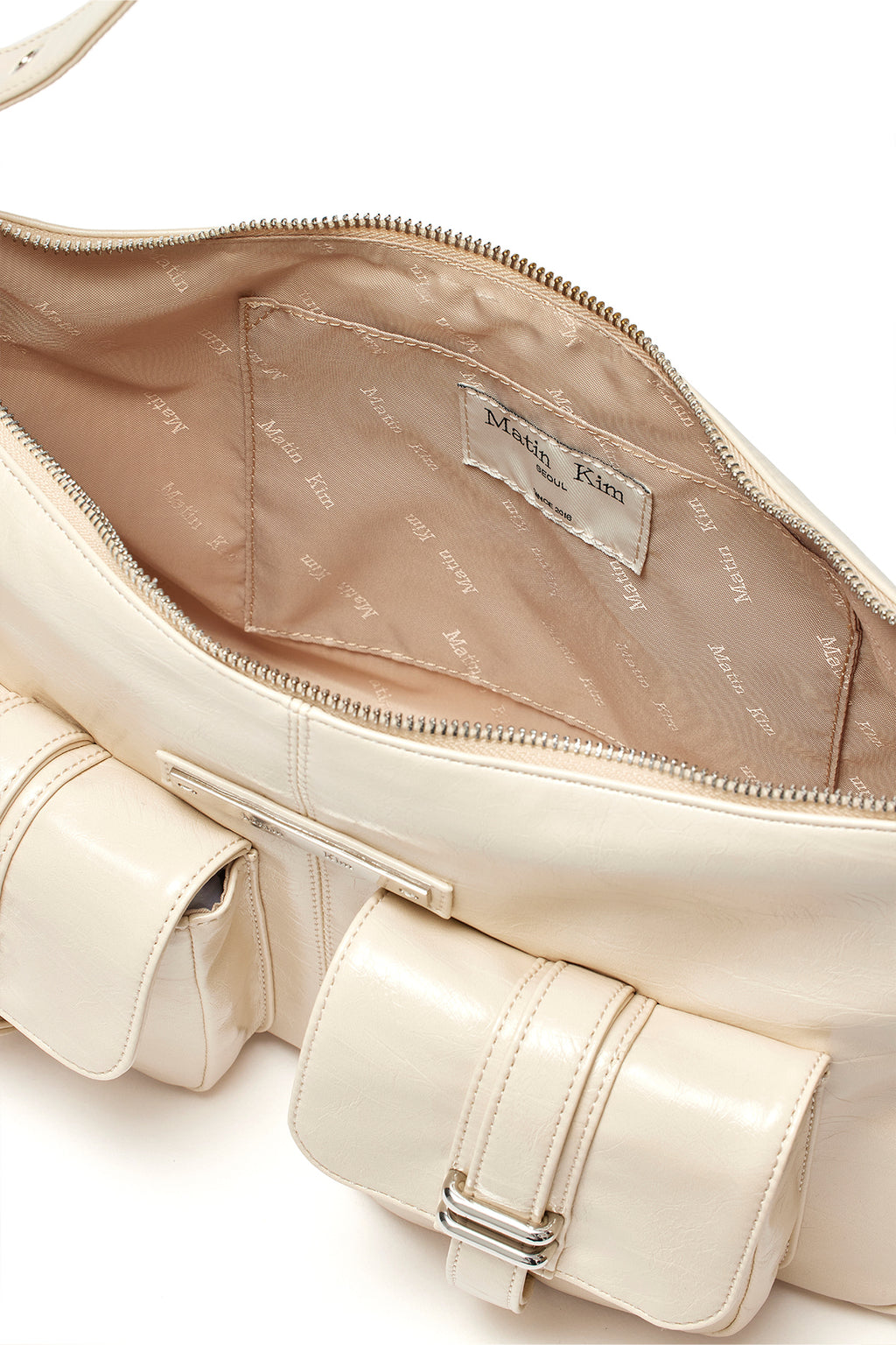 Matin Kim - Double Pocket Shoulder Bag (Cream) product image 4 | TRAB K-Fashion Australia