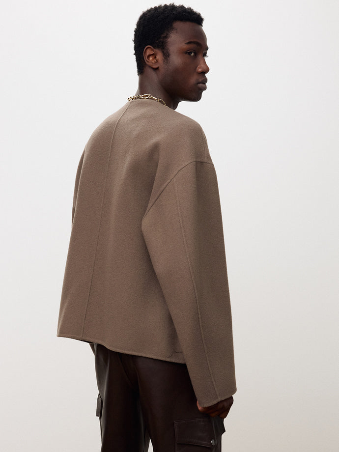 Tonywack - Hand-Made Wool Collarless Jacket (Taupe) product image 7 | TRAB K-Fashion Australia