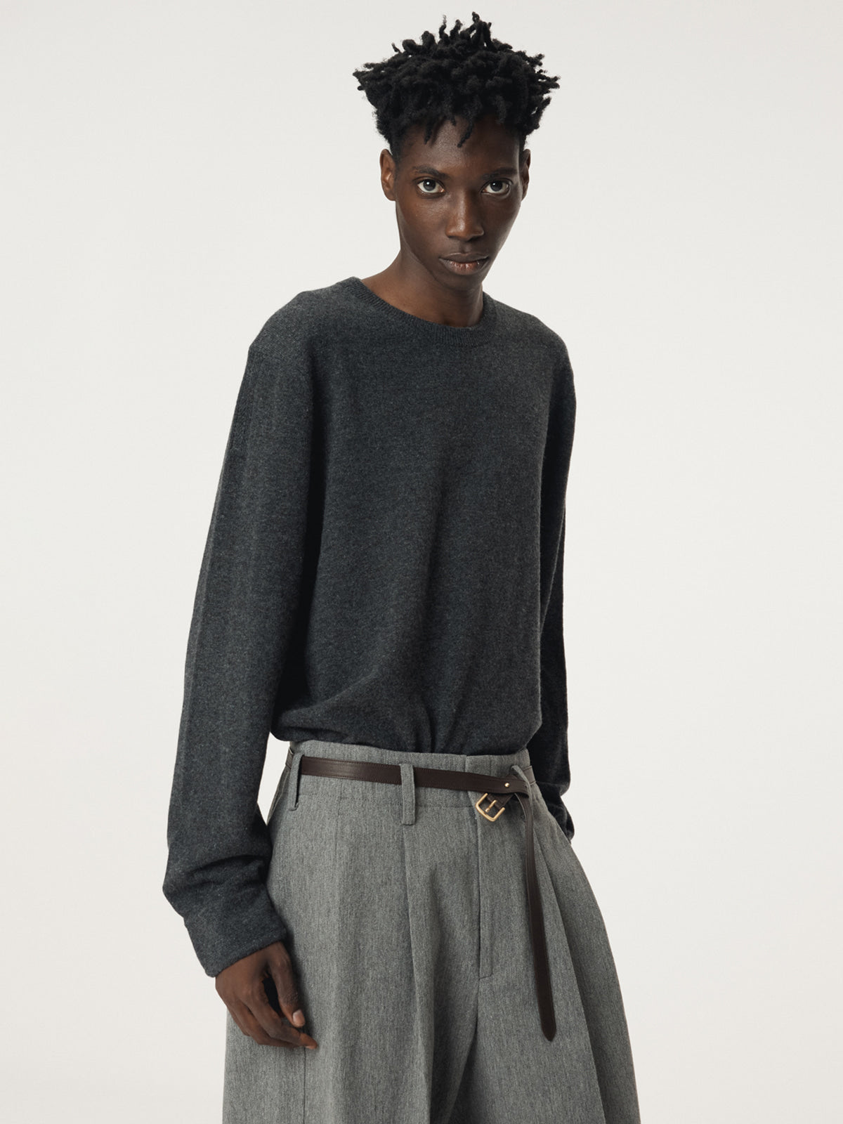 Recto - Shirt Cuffs Detail Knit Top (Charcoal Grey) product image 6 | TRAB K-Fashion Australia