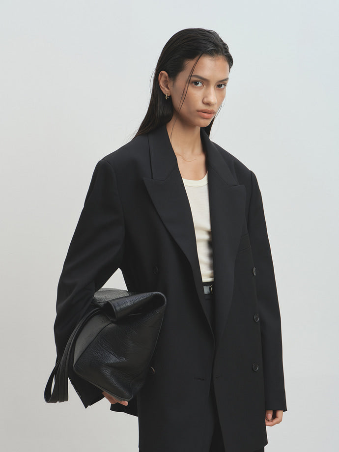 Tonywack - Wool Twill Double-Breasted Tailored Jacket (Black) product image 3 | TRAB K-Fashion Australia