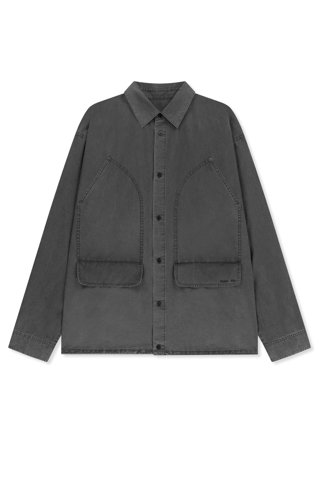 Matin Kim - Washed Cotton Drawstring Shirt (Charcoal) product image 1 | TRAB K-Fashion Australia