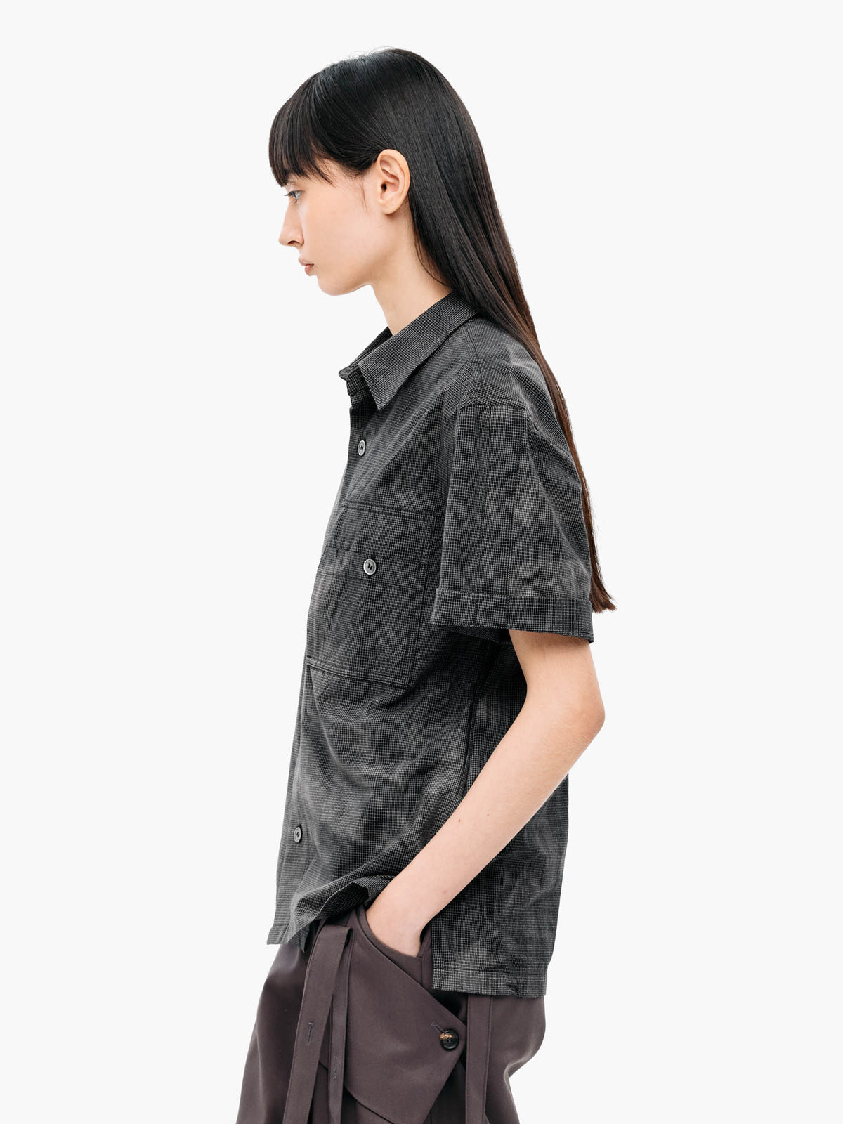 Jiyong Kim - Sun-Bleached Work Shirt (Black) product image 4 | TRAB K-Fashion Australia