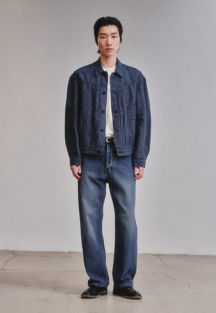 Art if acts - Linen Trucker Jacket (Indigo) product image 5 | TRAB K-Fashion Australia