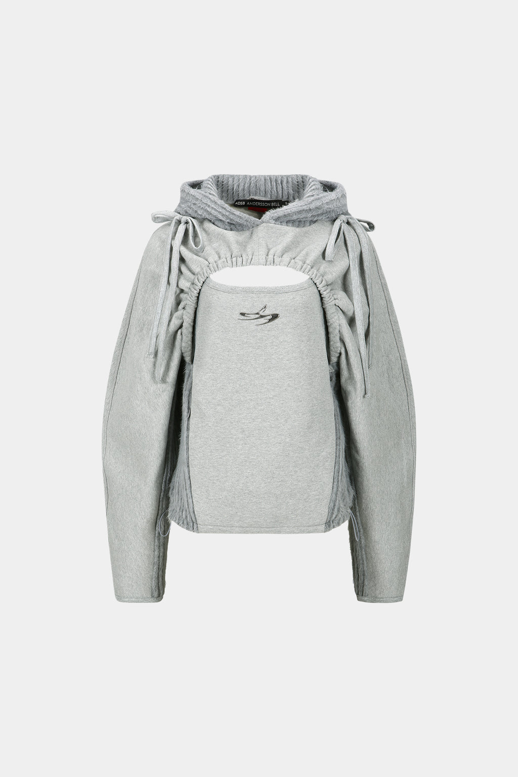 Andersson Bell - (essential) Cut Out Shirring Hoodie (Melange Grey) product image 6 | TRAB K-Fashion Australia