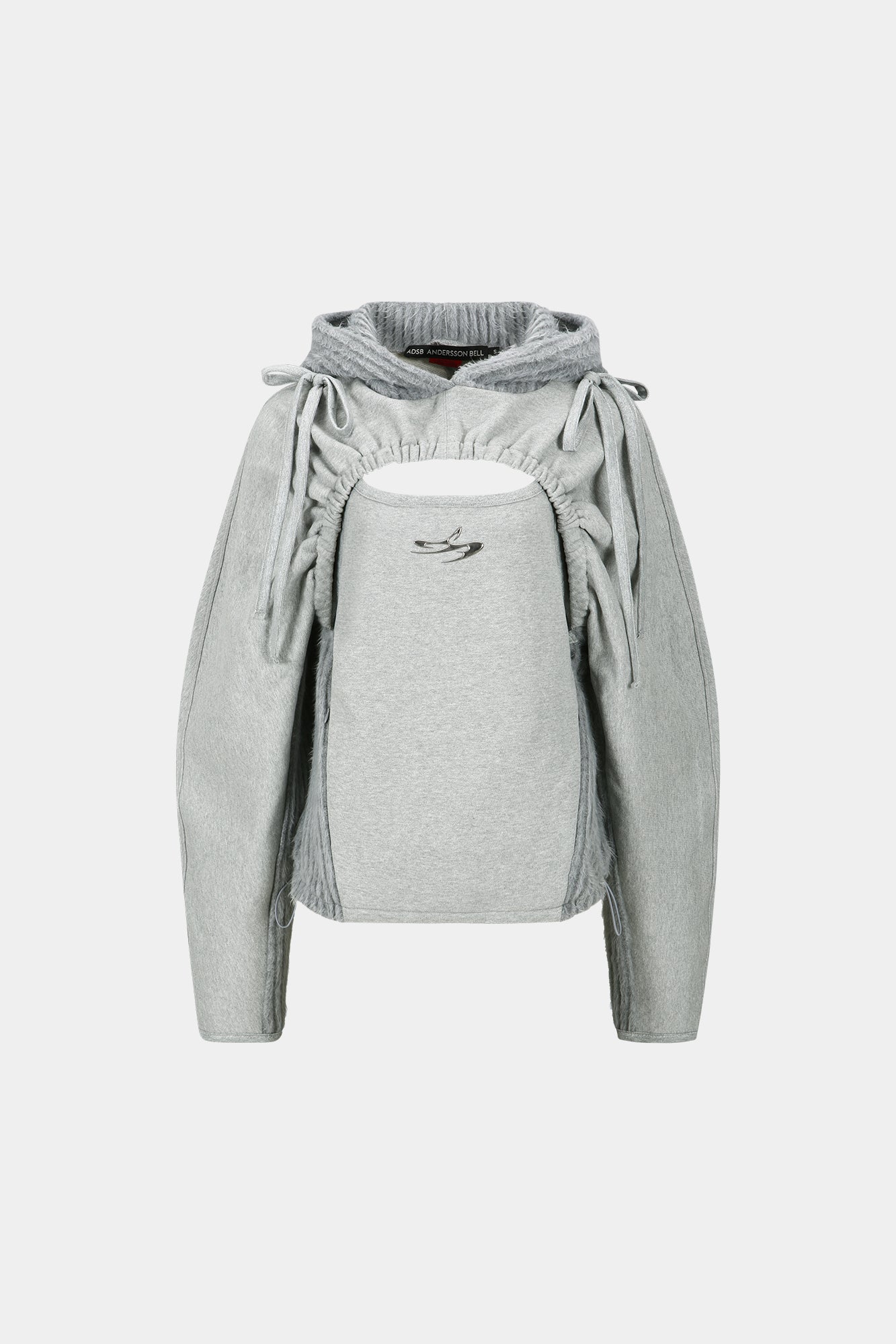 Andersson Bell - (essential) Cut Out Shirring Hoodie (Melange Grey) product image 6 | TRAB K-Fashion Australia
