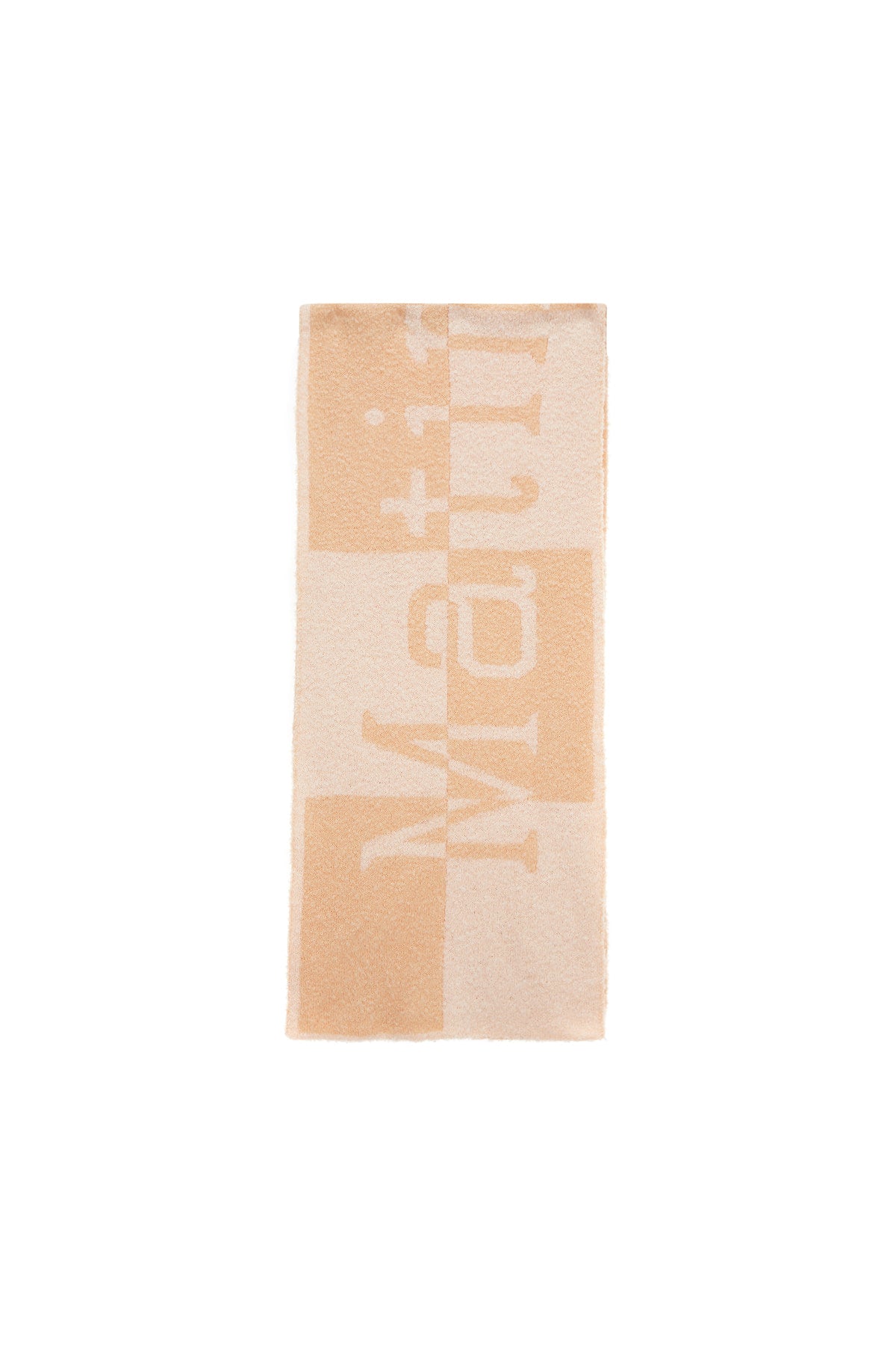 Matin Kim - Logo Checkboard Muffler (Beige) product image 1 | TRAB K-Fashion Australia