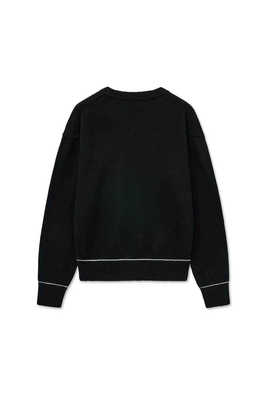 Matin Kim - Color Trim Line Logo Pullover (Black) product image 2 | TRAB K-Fashion Australia