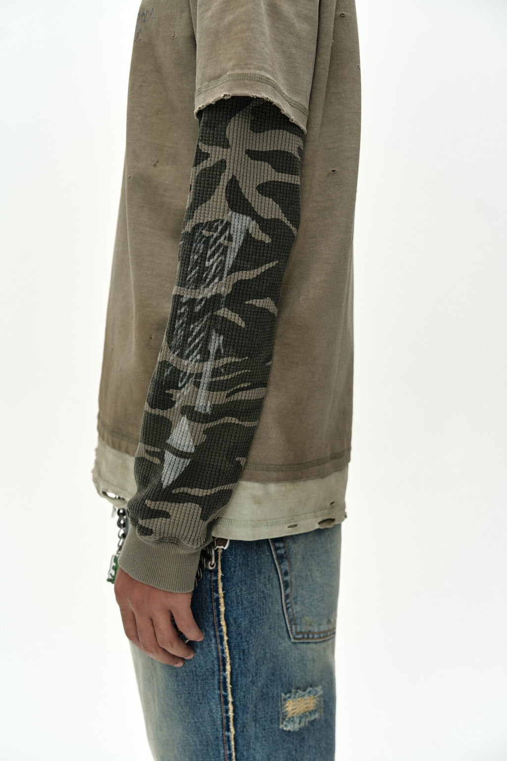 Andersson Bell - Distress Layered Long Sleeve T-Shirt (beige) (Beige) product image 5 | TRAB K-Fashion Australia