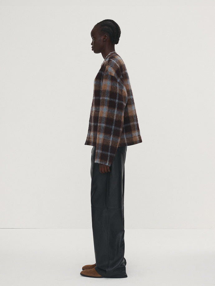Tonywack - Checked Wool Mohair Blouson (Italian Fabric) (Brown) product image 2 | TRAB K-Fashion Australia
