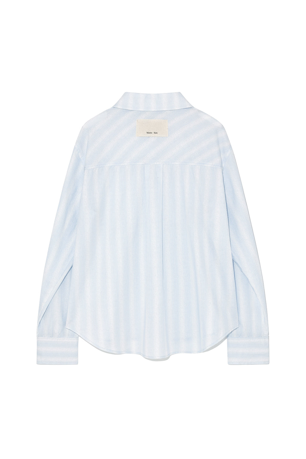 Matin Kim - Cuffs Button Point Stripe Shirt (Light Blue) product image 2 | TRAB K-Fashion Australia