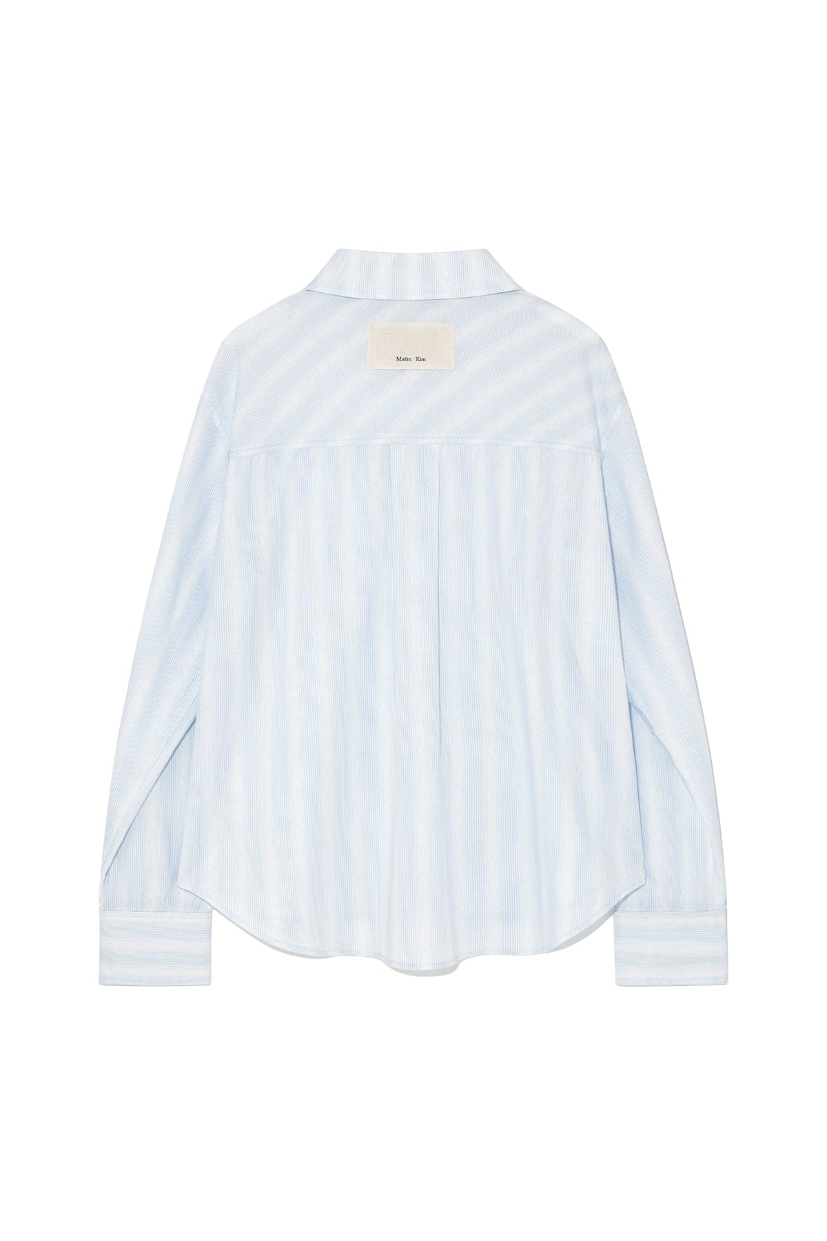 Matin Kim - Cuffs Button Point Stripe Shirt (Light Blue) product image 2 | TRAB K-Fashion Australia