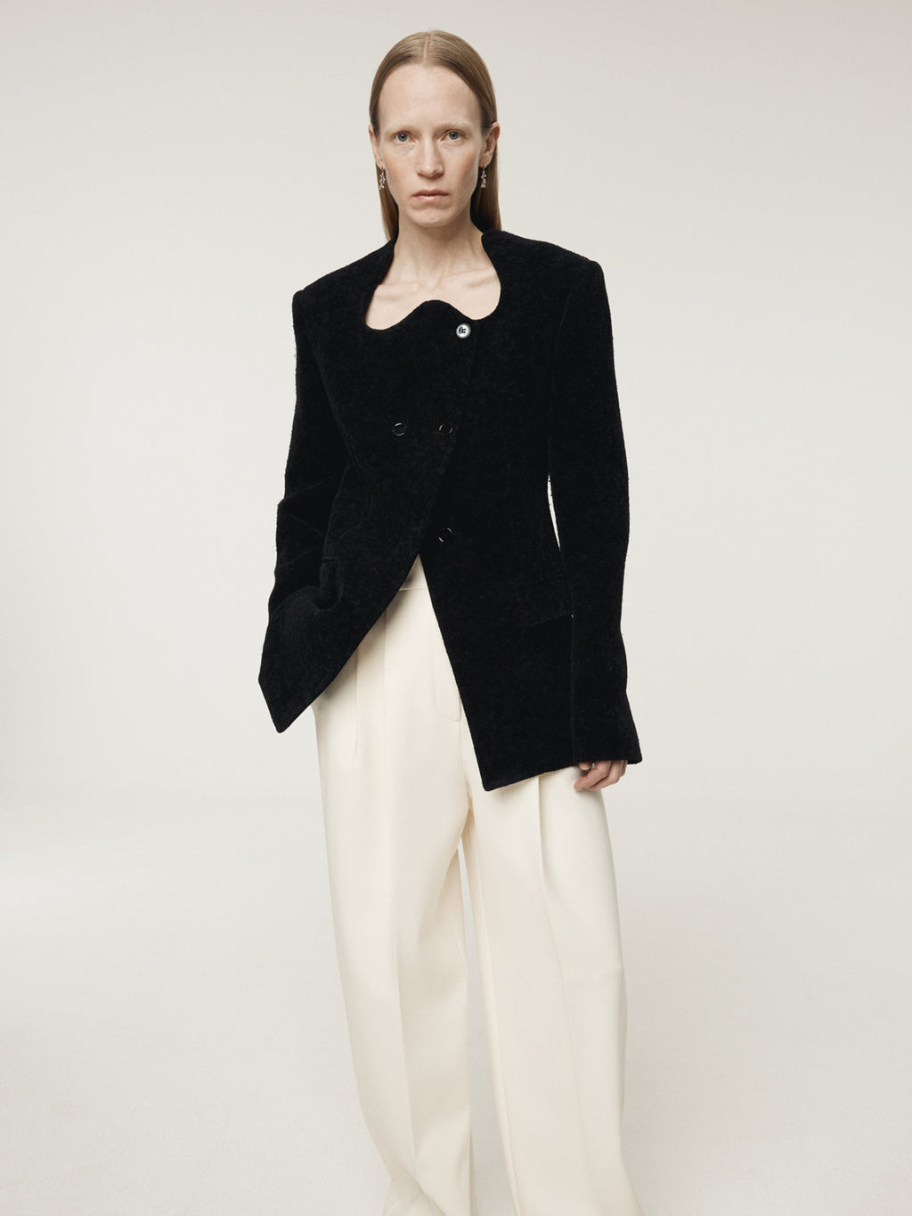 Recto - Rc Signature Curved Neck Long Jacket (Black) product image 4 | TRAB K-Fashion Australia