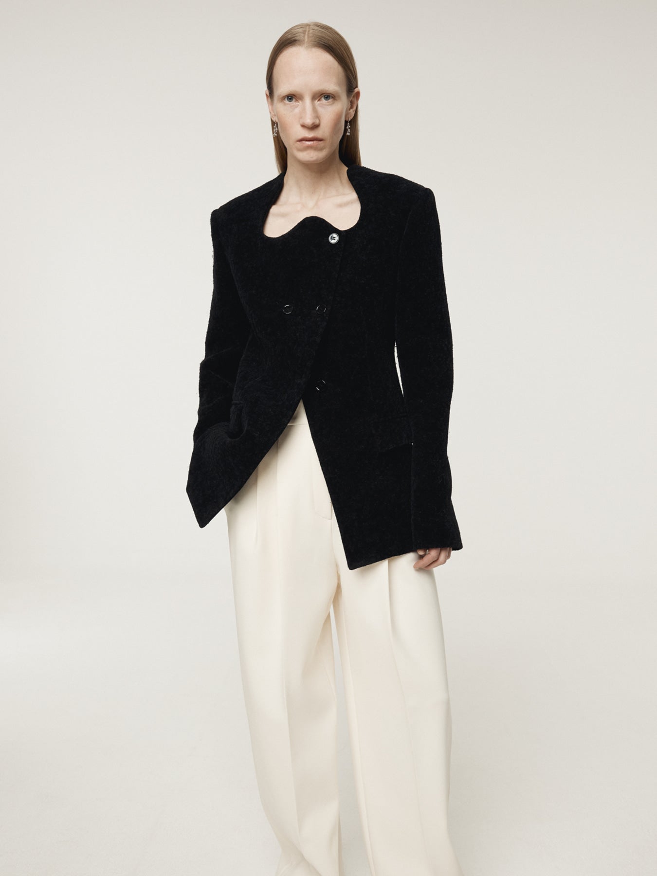 Recto - Rc Signature Curved Neck Long Jacket (Black) product image 4 | TRAB K-Fashion Australia