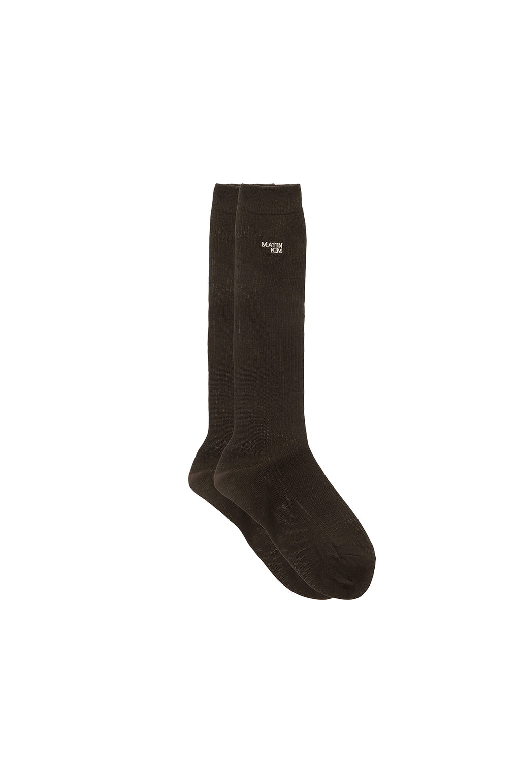 Matin Kim - Small Logo Silket Half Socks (Brown) product image 2 | TRAB K-Fashion Australia