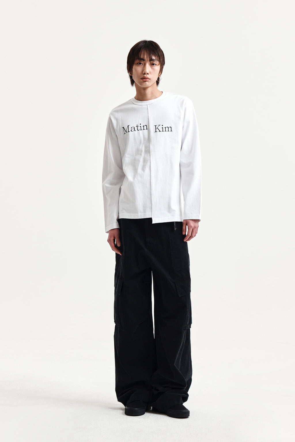 Matin Kim - Asymmetric Logo Top (White) product image 14 | TRAB K-Fashion Australia