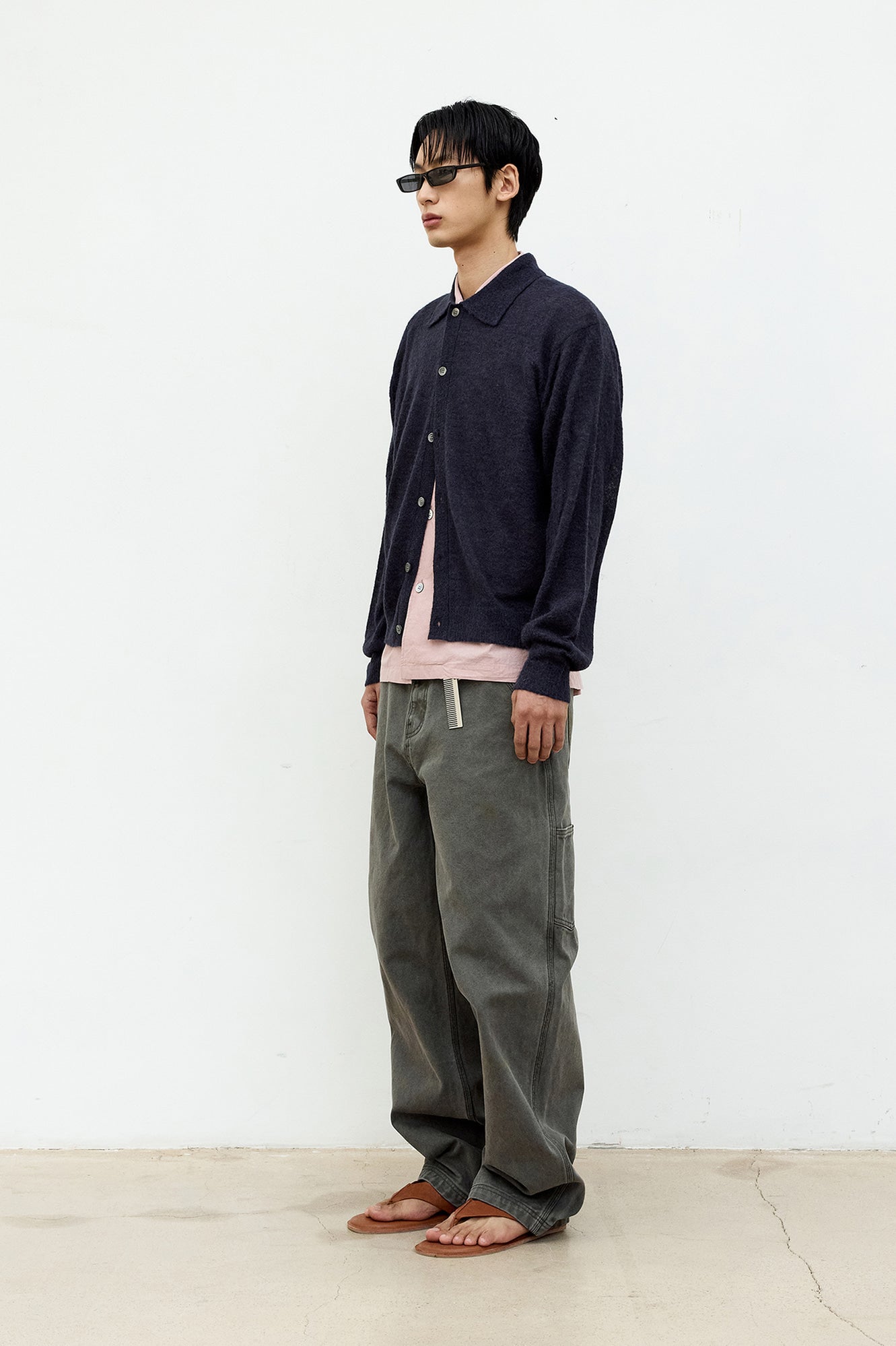 Coor - Hairy Alpaca Blend Collar Cardigan (Dark Navy) product image 3 | TRAB K-Fashion Australia